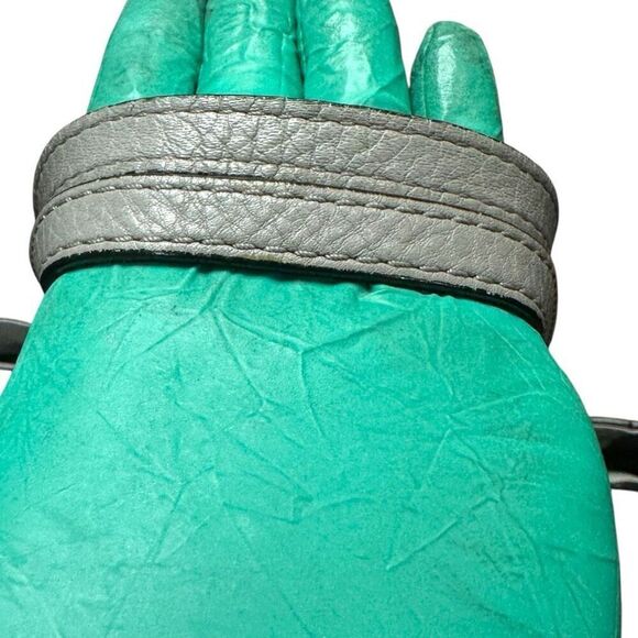 MICHAEL KORS MK Harper Light Doge Gray Grey Purse Bag Tote Shopper Chain Detail - Picture 11 of 12